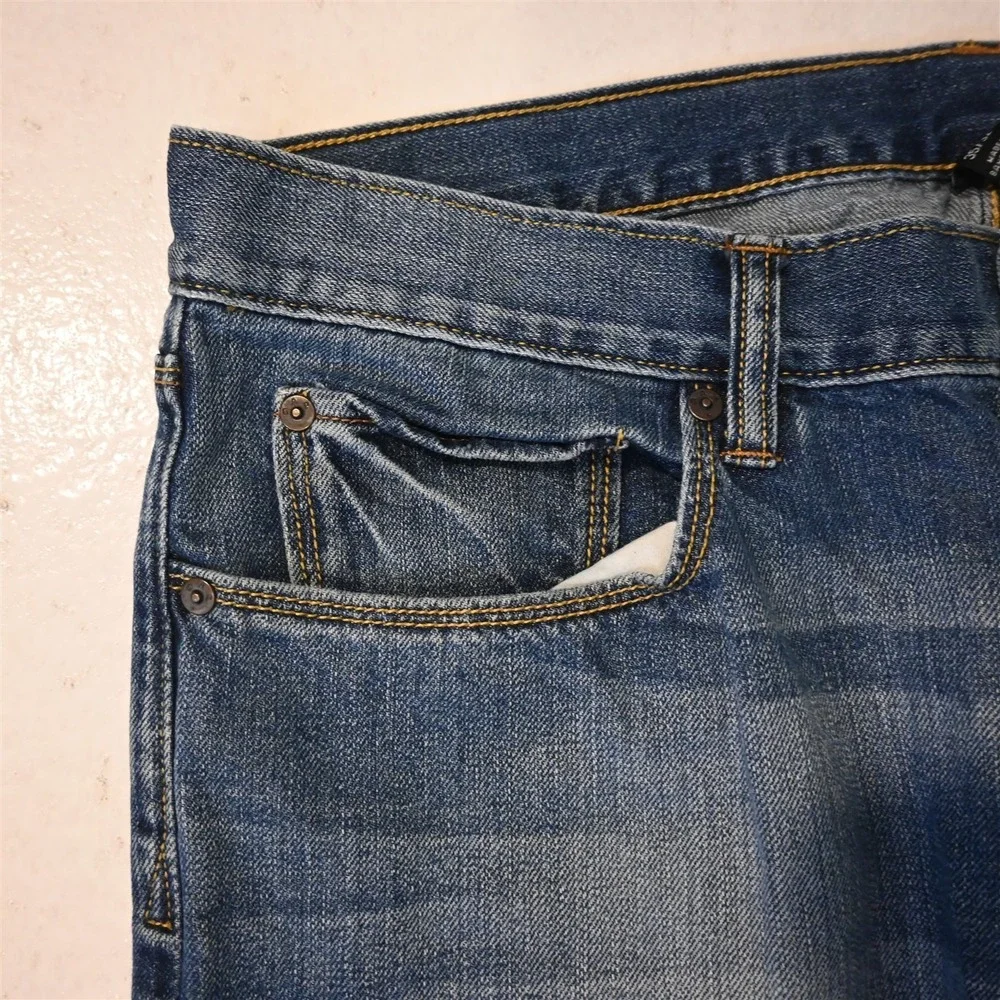 Levi's 32x32 501 Straight‎ Button Fly Dark Rinse Denim Mens Jeans